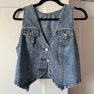 SHEIN Blue Denim Vest Top